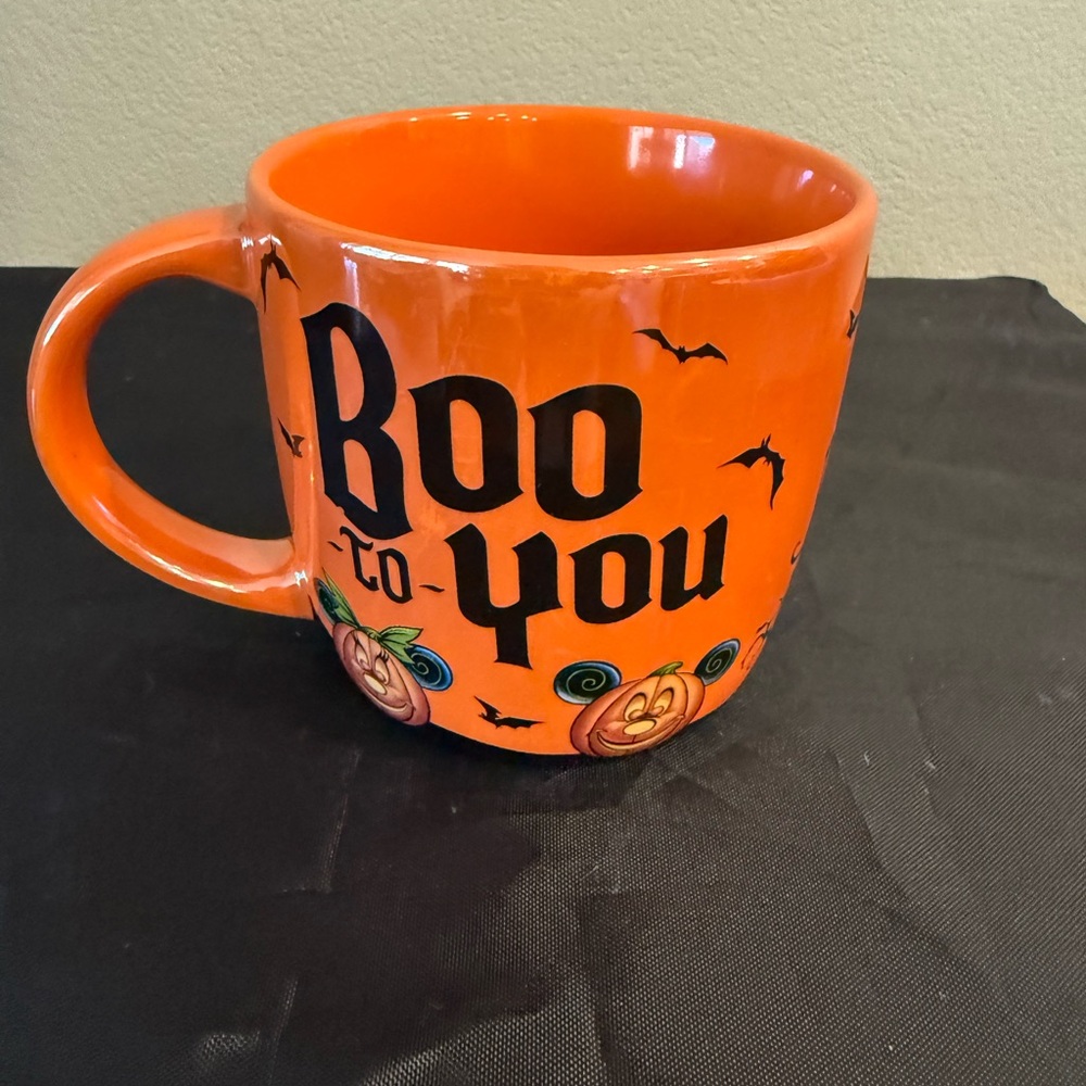 Disney Parks Orange Halloween Mug with Boo To You .